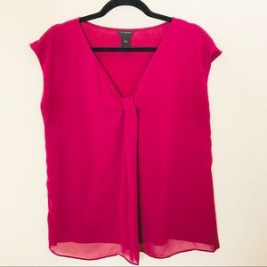 Ann Taylor Raspberry Chiffon Top